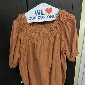 Off shoulder blouse with puff sleeve